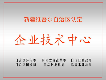 自治区级企业技术中心（金彩汇屯河新材料公司）